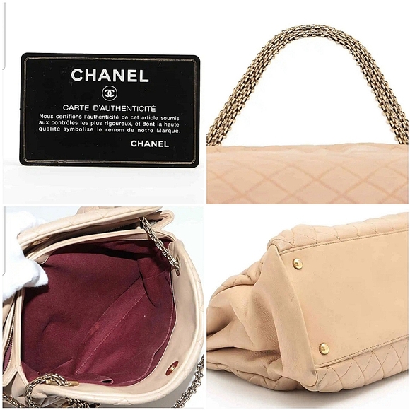 Chanel Matelasse 14th Series Beige Lambskin Gold Metal Chain Shoulder Bag - Picture 14 of 16